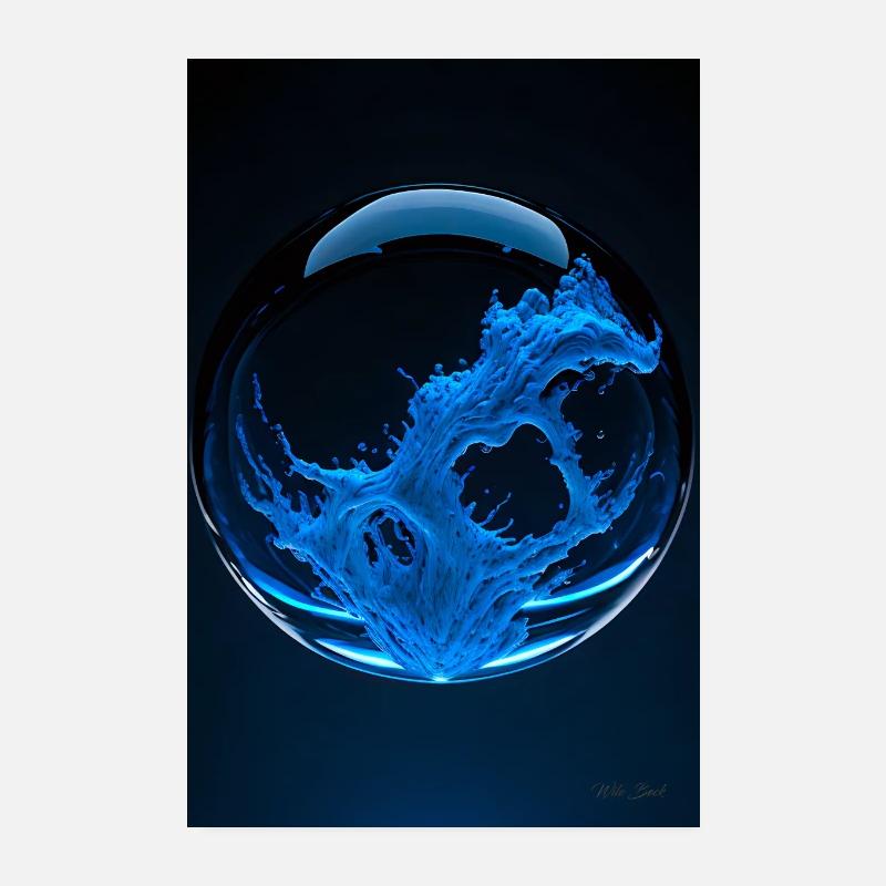 Kaos dans une bulle bleue 1 Poster 20 x 30 cm