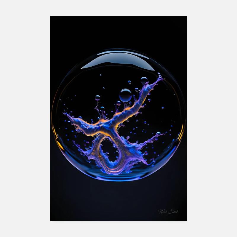 Kaos in a bubble neon1 Poster 8" x 12" (20x30 cm)