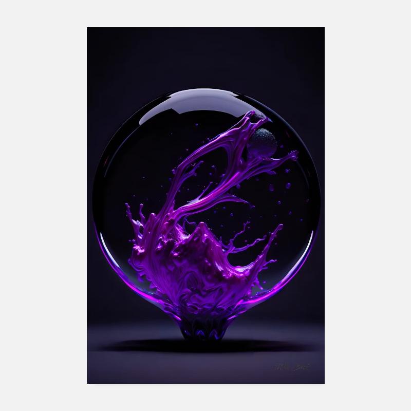 Kaos in a bubble magenta 4 Poster 8" x 12" (20x30 cm)