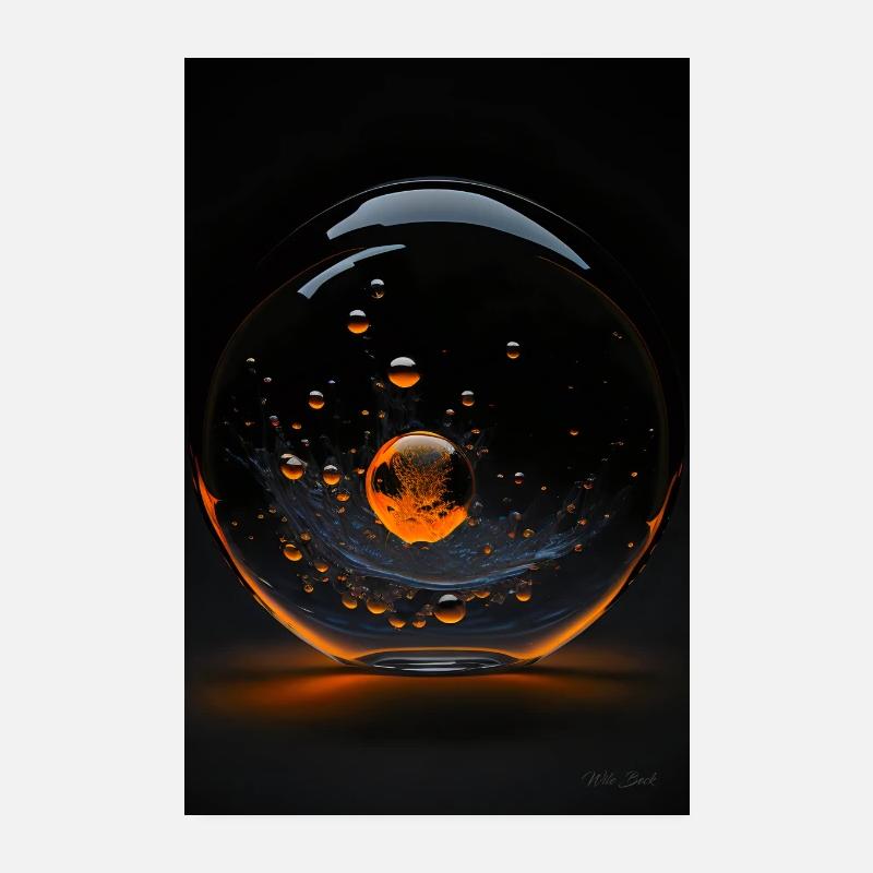 Kaos dans une bulle orange 2 Poster 20 x 30 cm