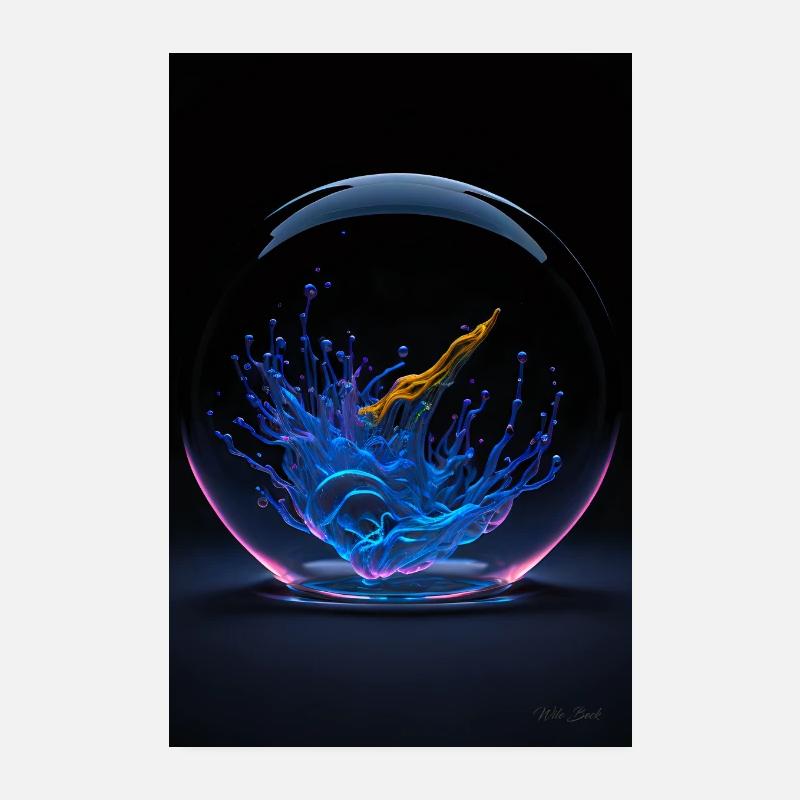 Kaos dans une bulle néon 3 Poster 20 x 30 cm