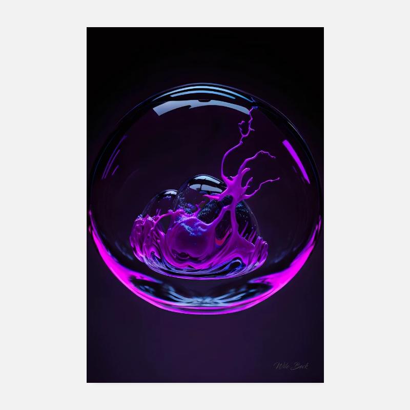 Kaos in einer Blase magenta 2 Poster 20x30 cm