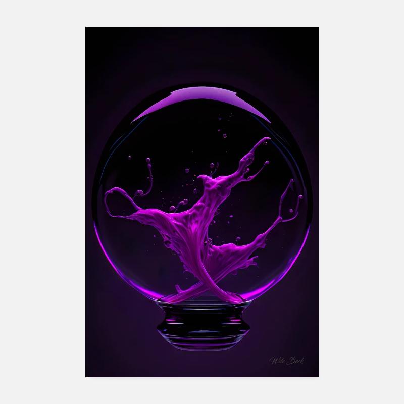 Kaos in einer Blase magenta 1 Poster 20x30 cm