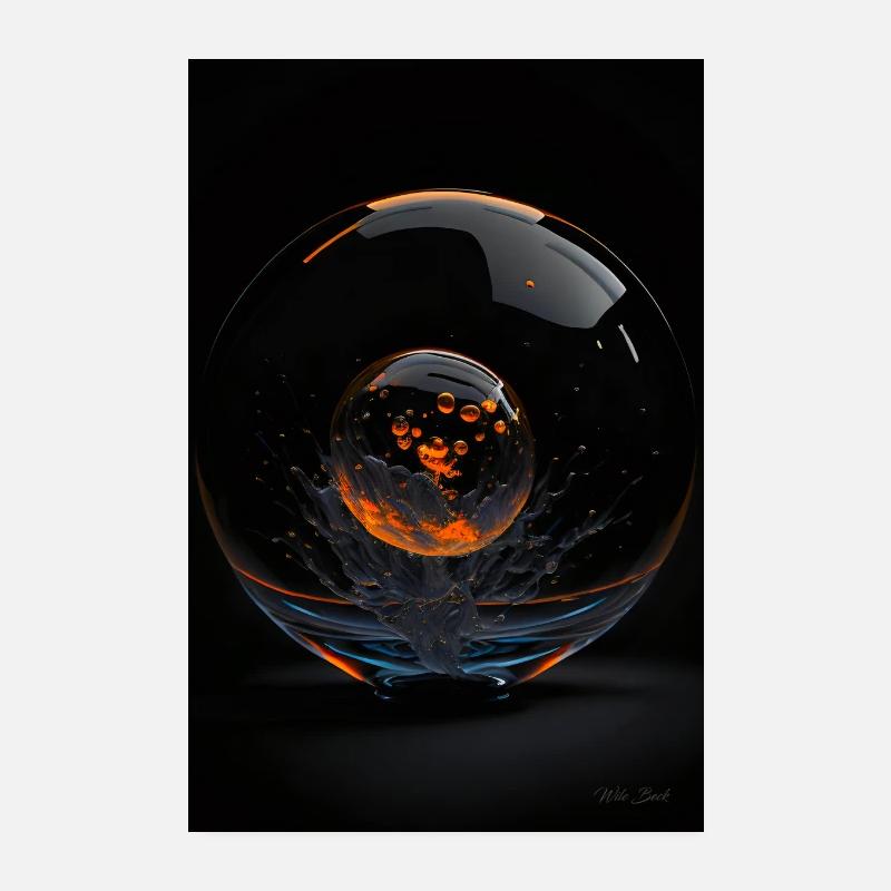 Kaos dans une bulle orange 3 Poster 20 x 30 cm