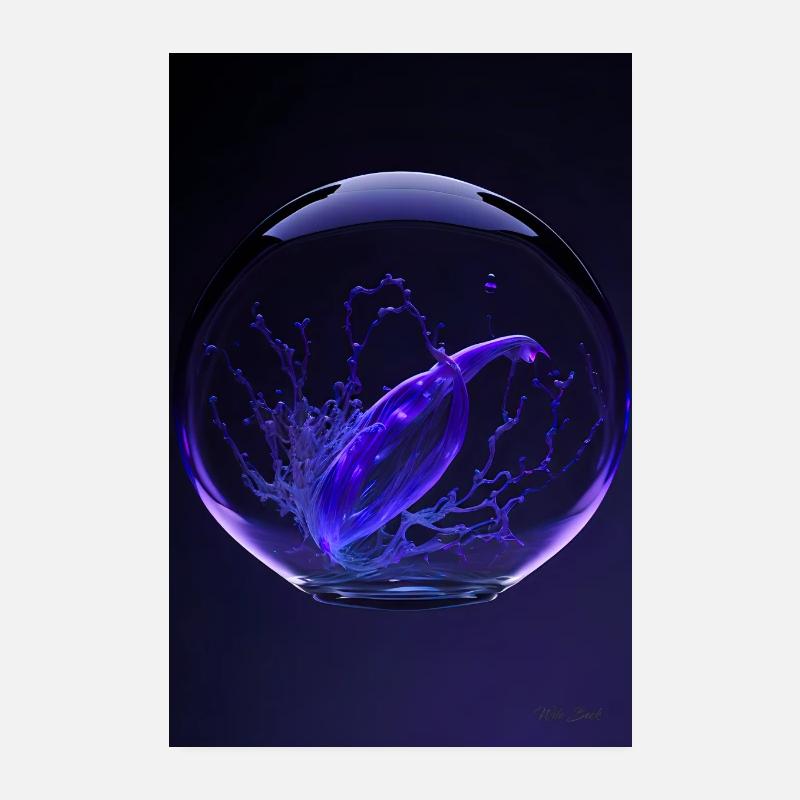 Kaos in a bubble purple 2 Poster 8" x 12" (20x30 cm)