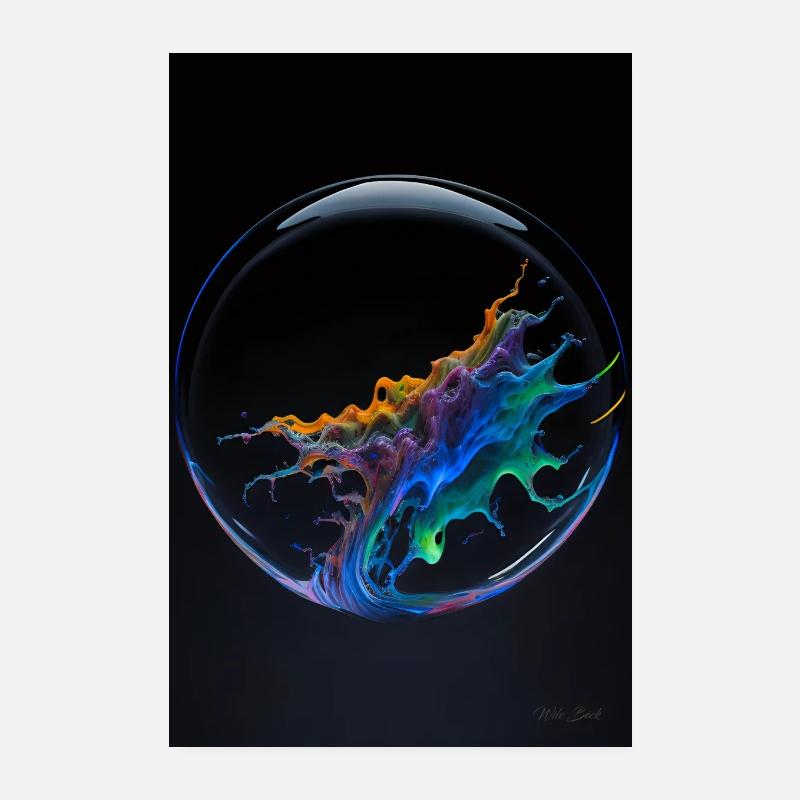 Kaos dans un arc-en-ciel à bulles 4 Poster 20 x 30 cm