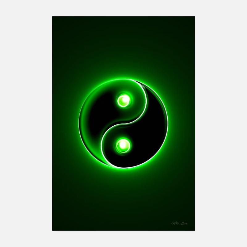 Yin Yang vert 2 Poster 20 x 30 cm