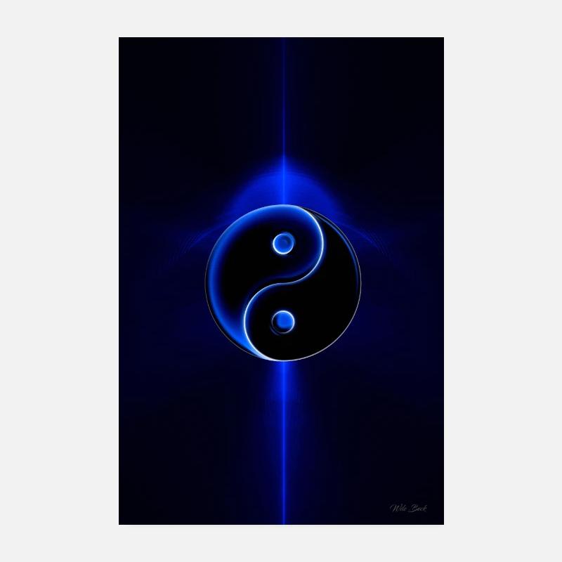 Yin Yang blue 1 Poster 8" x 12" (20x30 cm)