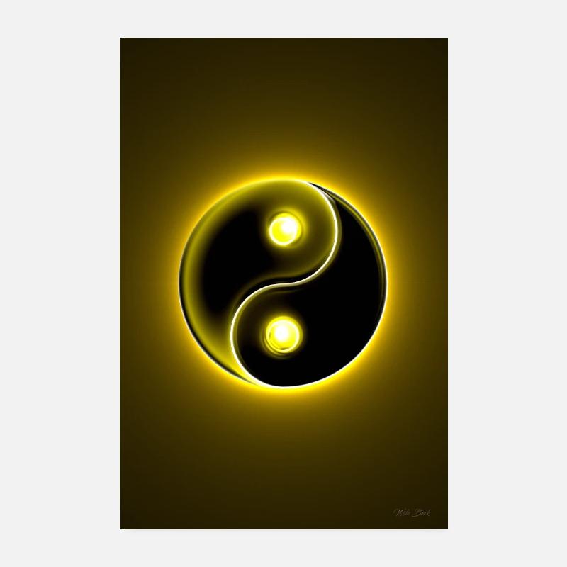 Yin Yang jaune 2 Poster 20 x 30 cm