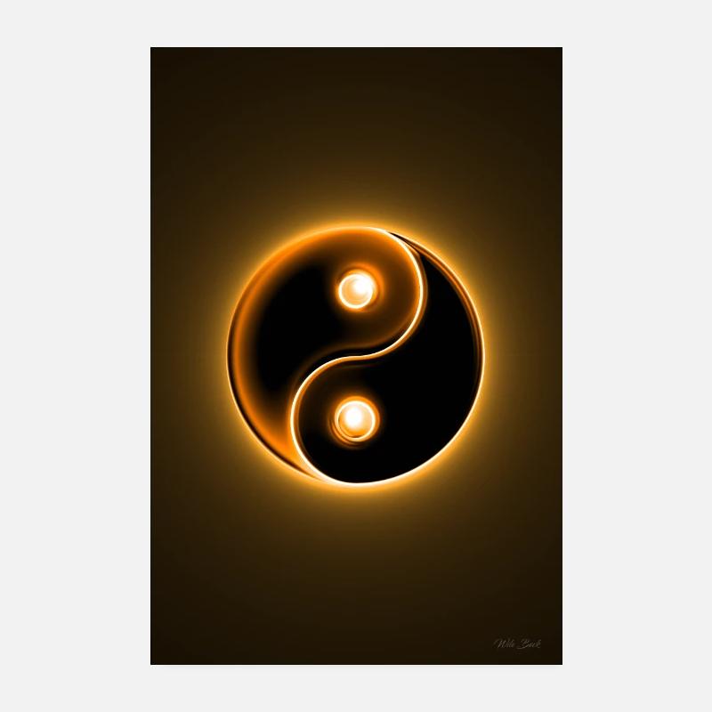 Yin Yang orange 2 Poster 20 x 30 cm