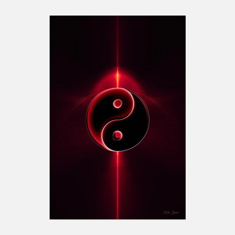Yin Yang rouge 1 Poster 20 x 30 cm