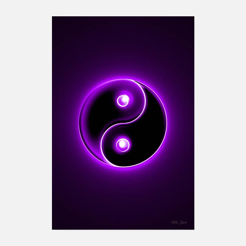 Yin Yang lila 2 Poster 20x30 cm
