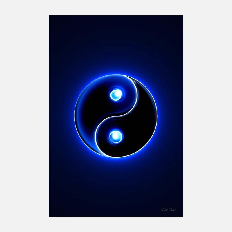 Yin Yang bleu 2 Poster 20 x 30 cm