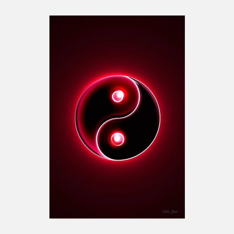 Yin Yang rouge 2 Poster 20 x 30 cm