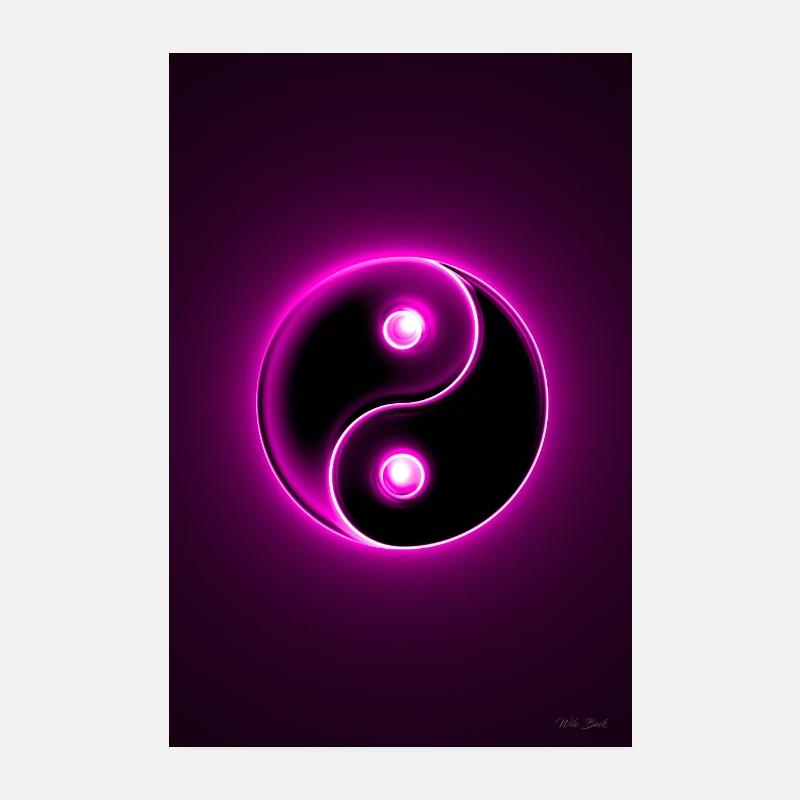 Yin Yang magenta 2 Poster 20 x 30 cm