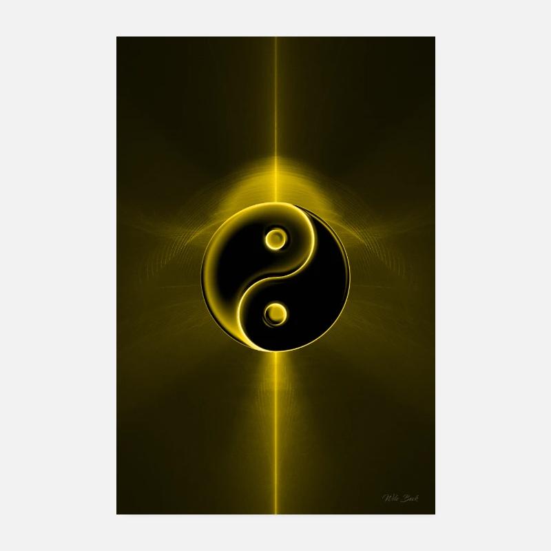 Yin Yang jaune 1 Poster 20 x 30 cm