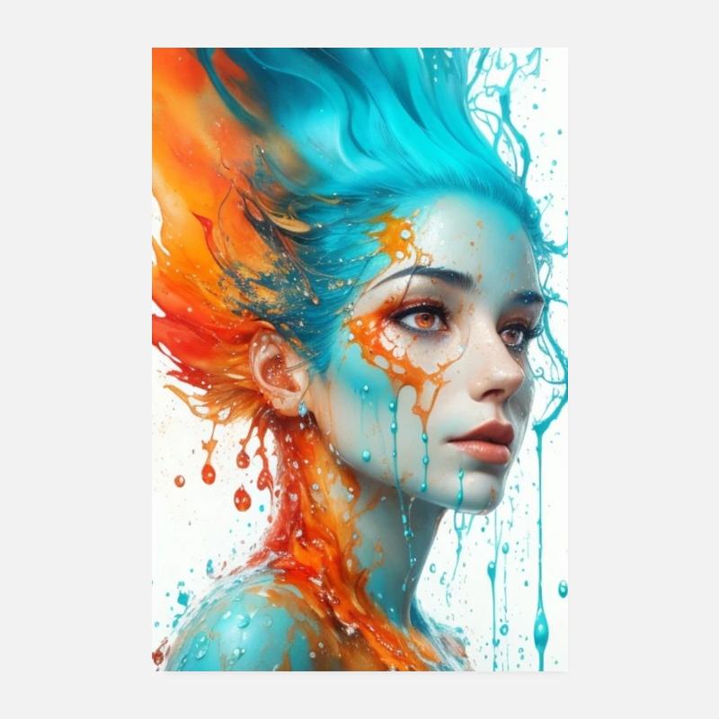 Cool Women on Fire Poster 20x30 cm