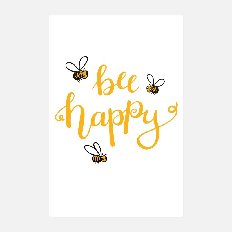 Affiche Bee Happy Poster 20 x 30 cm
