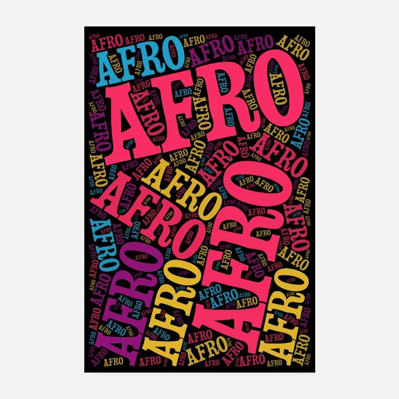Affiche afro Word Cloud Word Art Idée cadeau Poster 20 x 30 cm