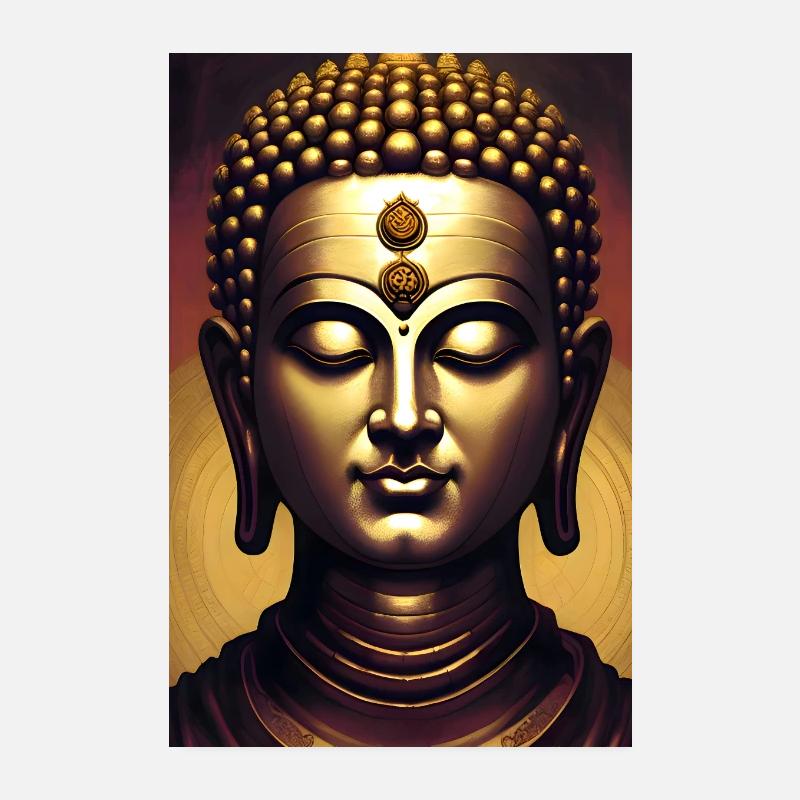 Buddha - Poster 20x30 cm - Weiß