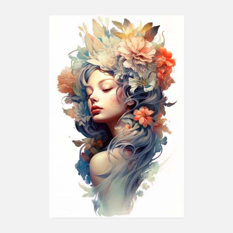 Femmes florales Poster 20 x 30 cm