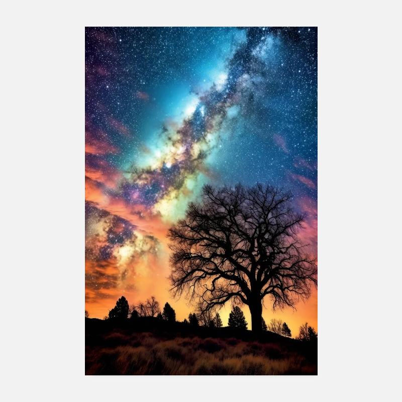 Ciel étoilé - Poster 20 x 30 cm - blanc