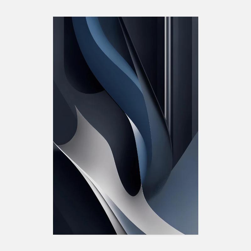 Abstrakte Kunst der blauen Wellen Poster 20x30 cm