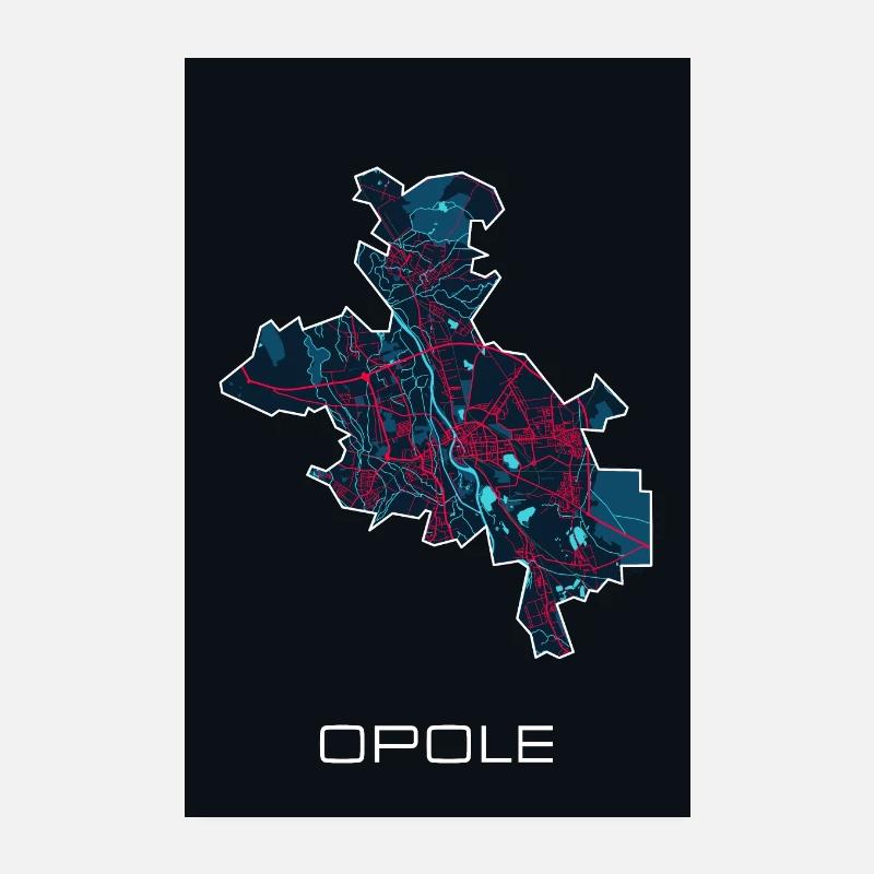 Opole - poster, city map Poster 8" x 12" (20x30 cm)