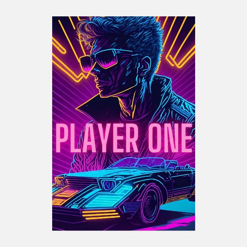 Gaming, Player One, Console - Poster 8" x 12" (20x30 cm) - white