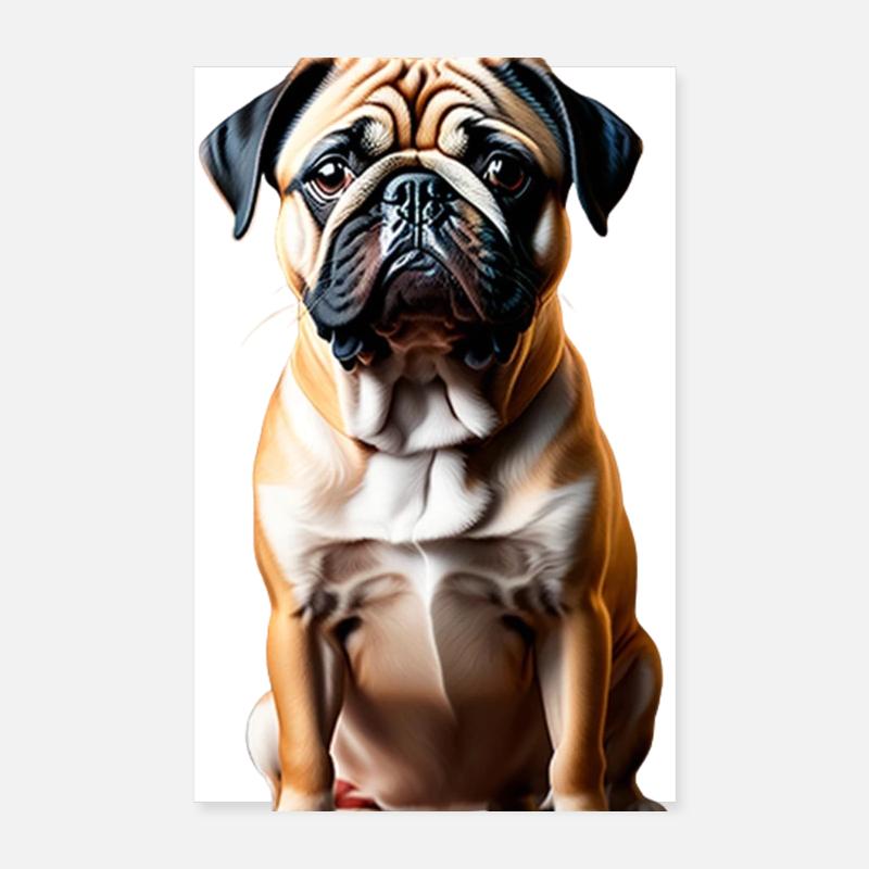 Thème Pug Dog Poster 20 x 30 cm