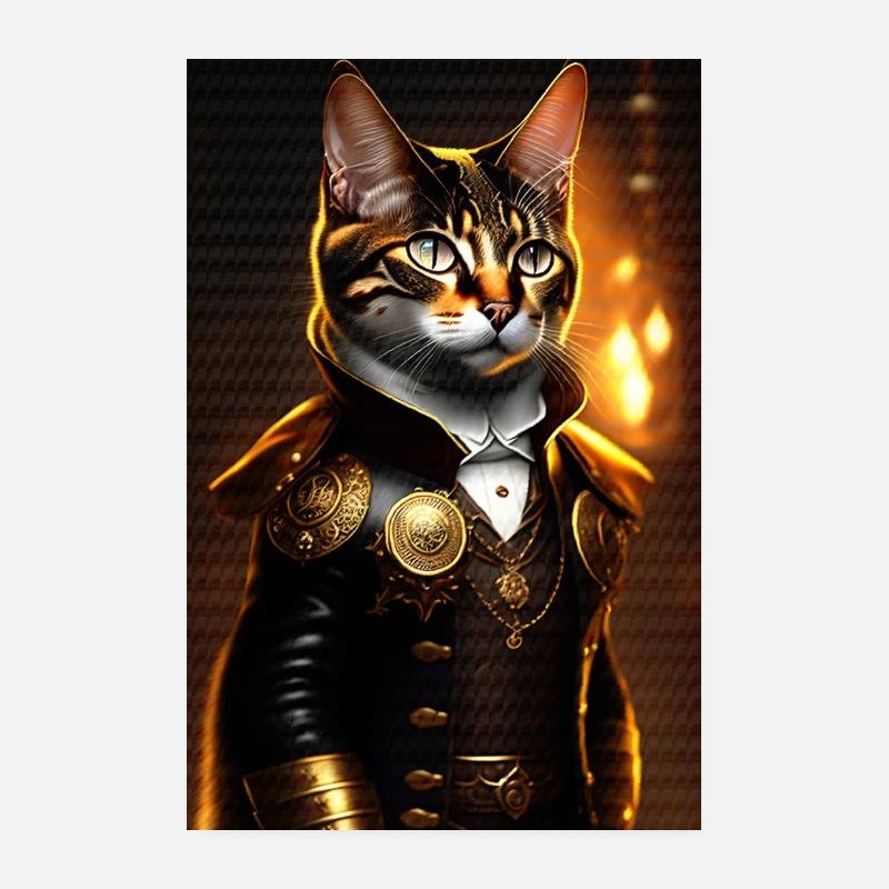Steampunk Cat Poster 8" x 12" (20x30 cm)