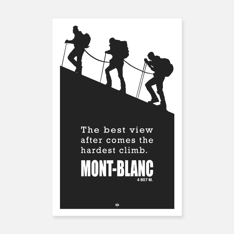 Climbing Mont Blanc mountaineering mountain Poster 8" x 12" (20x30 cm)