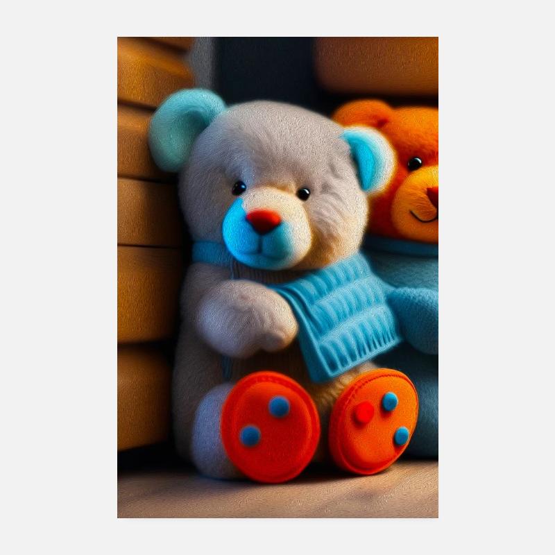 Nounours - Poster 20 x 30 cm - blanc
