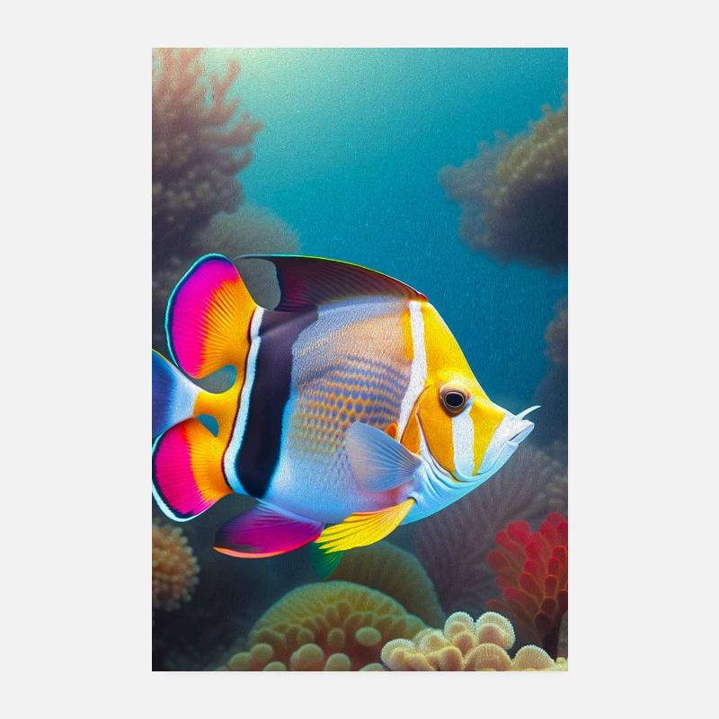 Butterflyfish Poster 8" x 12" (20x30 cm)