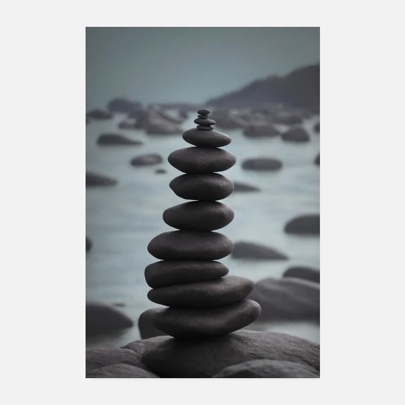 Achtsamkeit - Poster 20x30 cm - Weiß