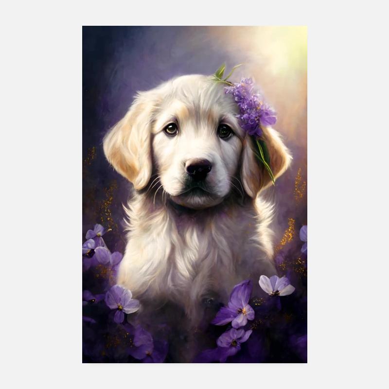 Golden Retriever Welpe Poster 20x30 cm