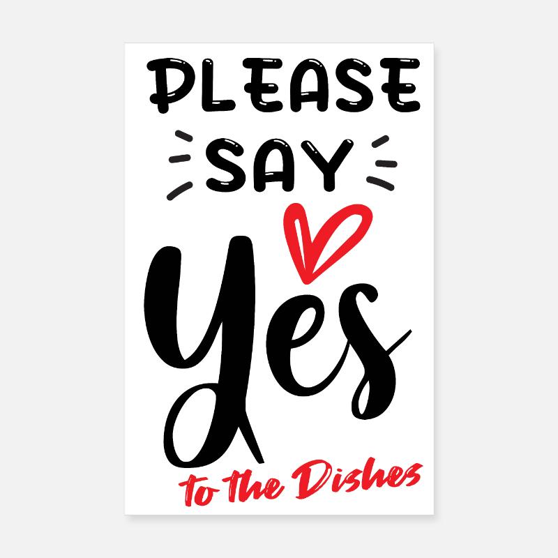 S’il vous plaît dire Oui (aux plats) Poster 20 x 30 cm