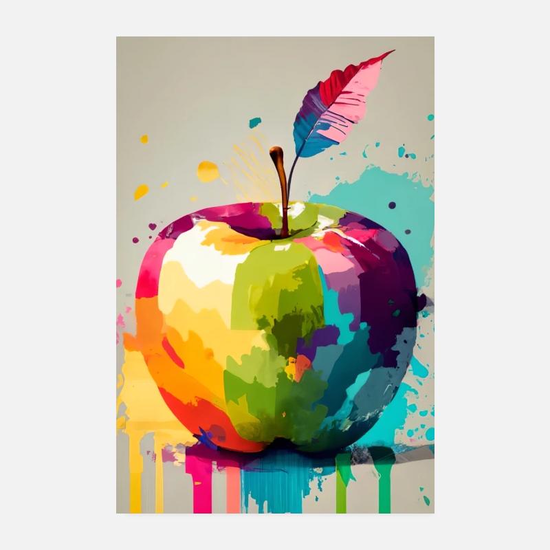 Pomme colorée Poster 20 x 30 cm