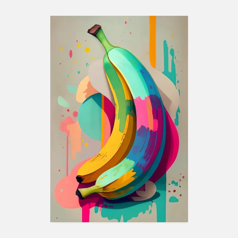 Bunte Banane Poster 20x30 cm