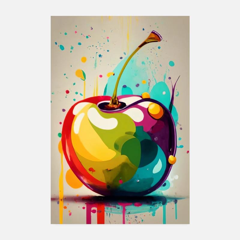 Colorful Cherry Poster 8" x 12" (20x30 cm)