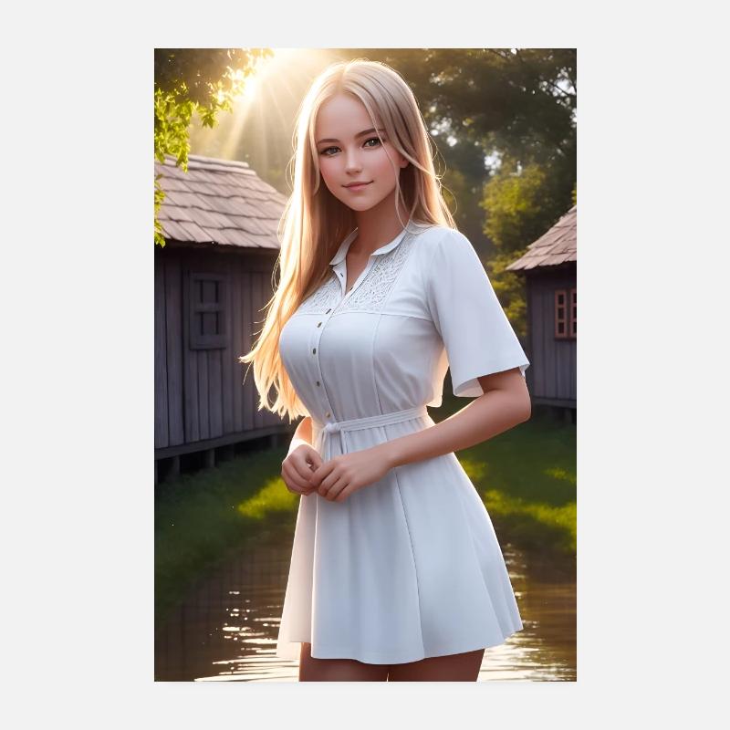 Gentle Spring Lady Poster 8" x 12" (20x30 cm)