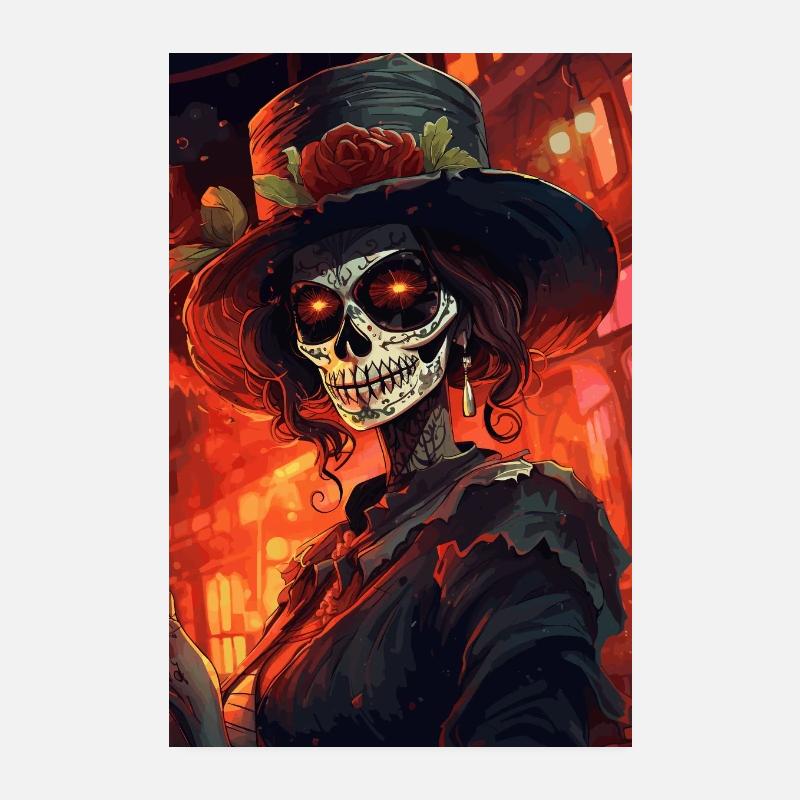 Catrina traditionnelle La Calavera Poster 20 x 30 cm