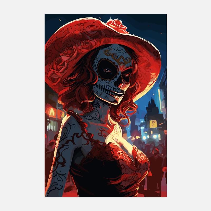 Beautiful La Calavera Catrina Poster 8" x 12" (20x30 cm)
