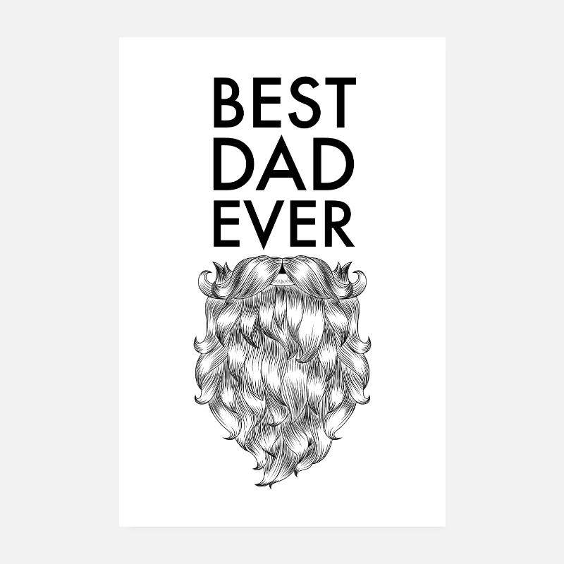 Best Dad Ever Bart Beard Vatertag Spruch Poster 20x30 cm