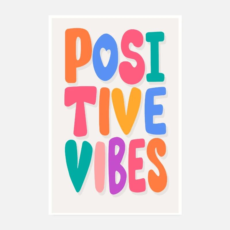 Ondes positives - Poster 20 x 30 cm - blanc
