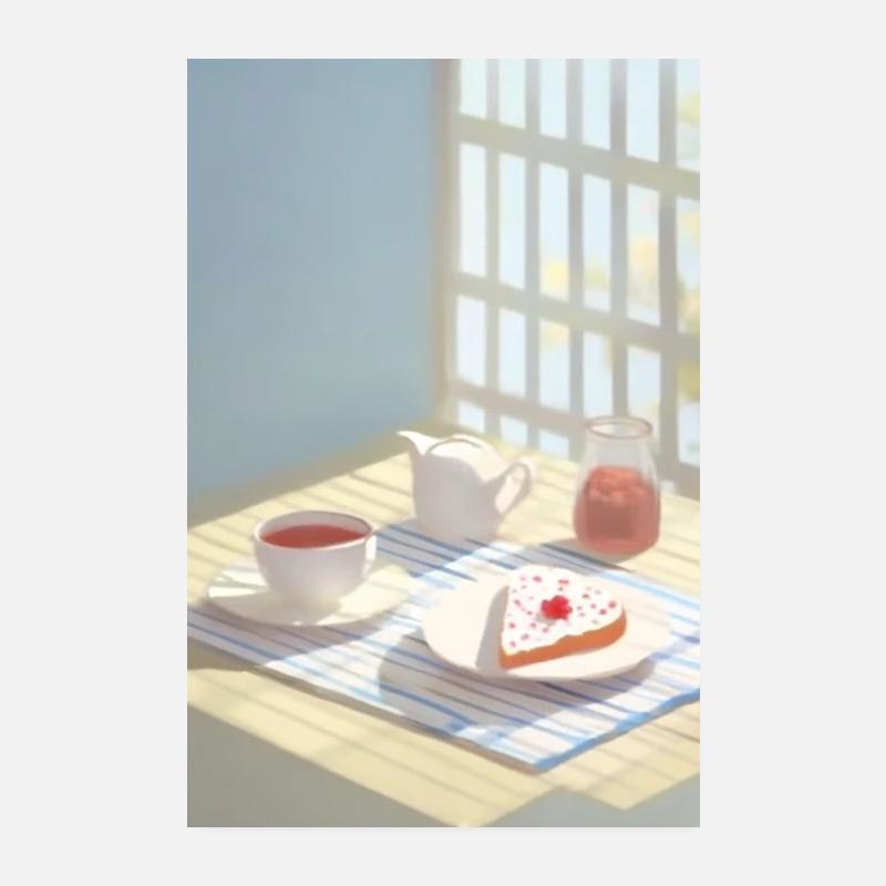 Frühstück Illustration Poster 20x30 cm