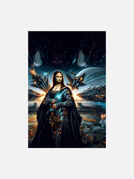 Mona Lisa Futuristisch - Poster 20x30 cm - Weiß - Vorne