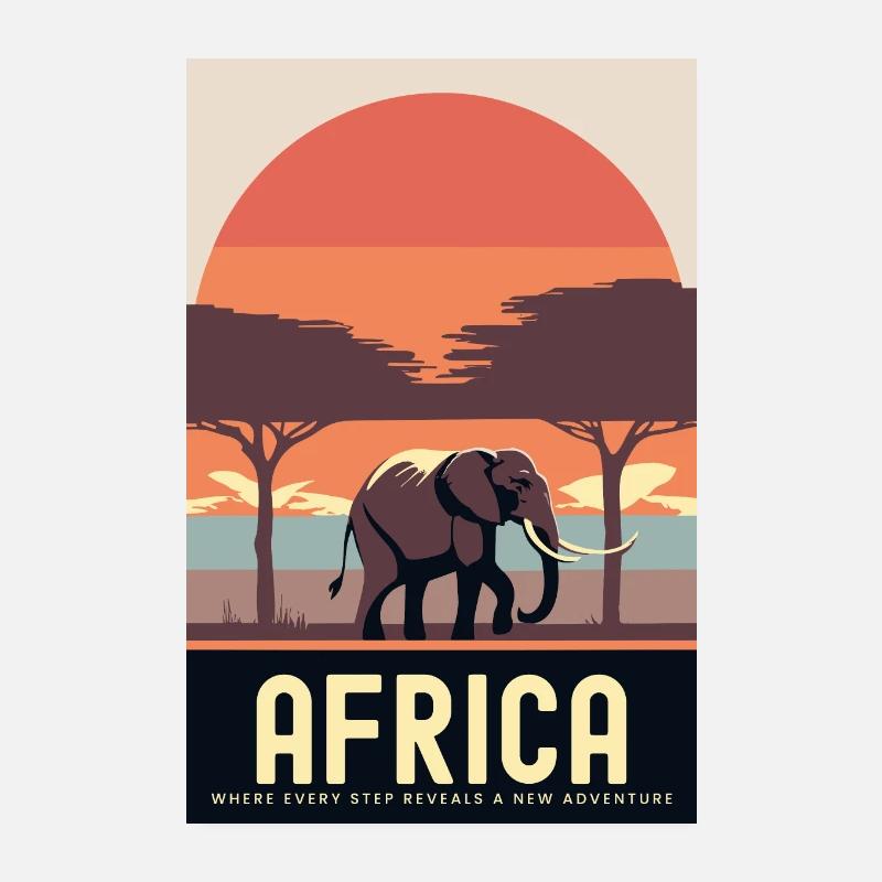 Africa where every step reveals a new adventure Poster 8" x 12" (20x30 cm)