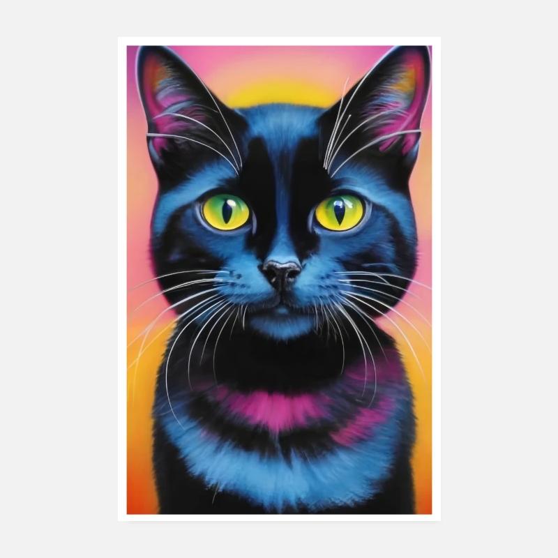 Cute Cat Pop Art Modern Art Poster 8" x 12" (20x30 cm)