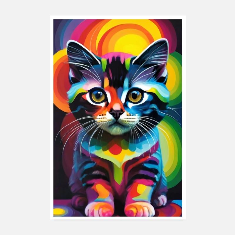 Cute Cat Pop Art Modern Art Poster 8" x 12" (20x30 cm)